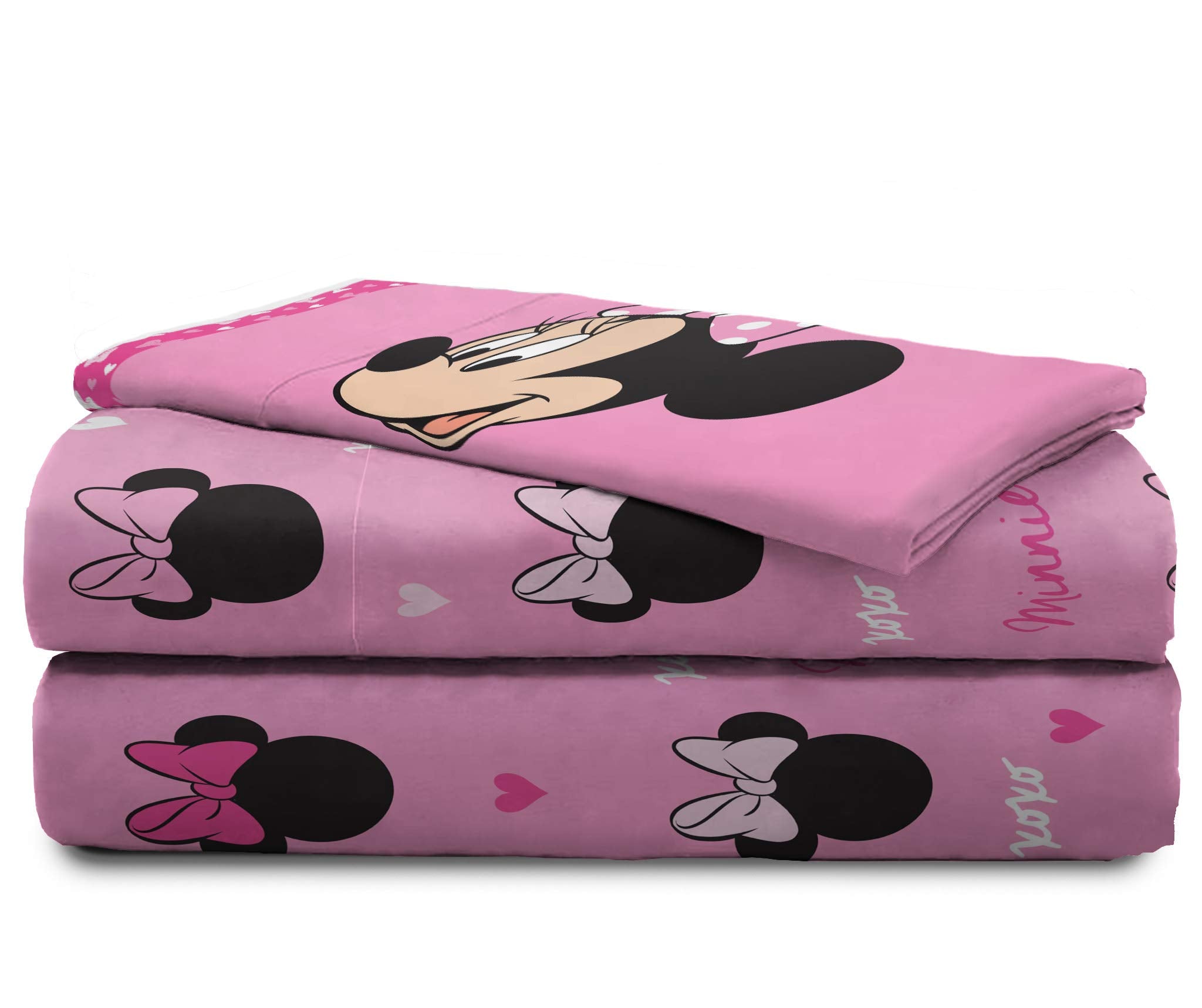 Jay Franco comparaison taille montrant drap housse Minnie adapté Twin