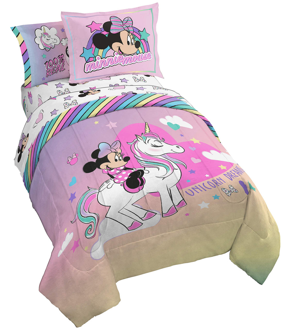 Jay Franco Minnie couette face montrant motif rose pour ambiance enfantine et confort