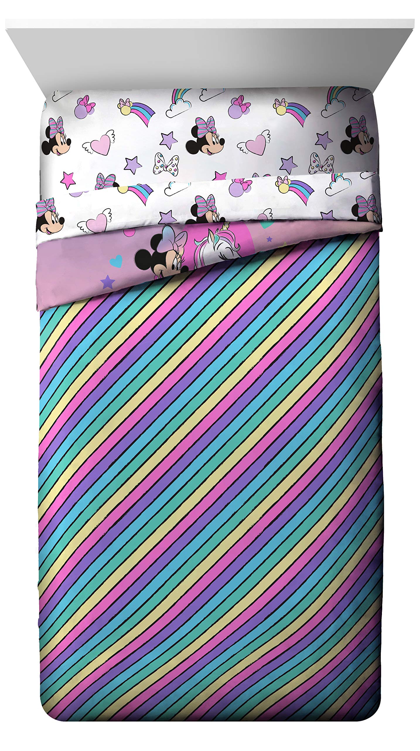 Jay Franco Minnie zoom motif Minnie Mouse révélant couleurs vives et finition résistante