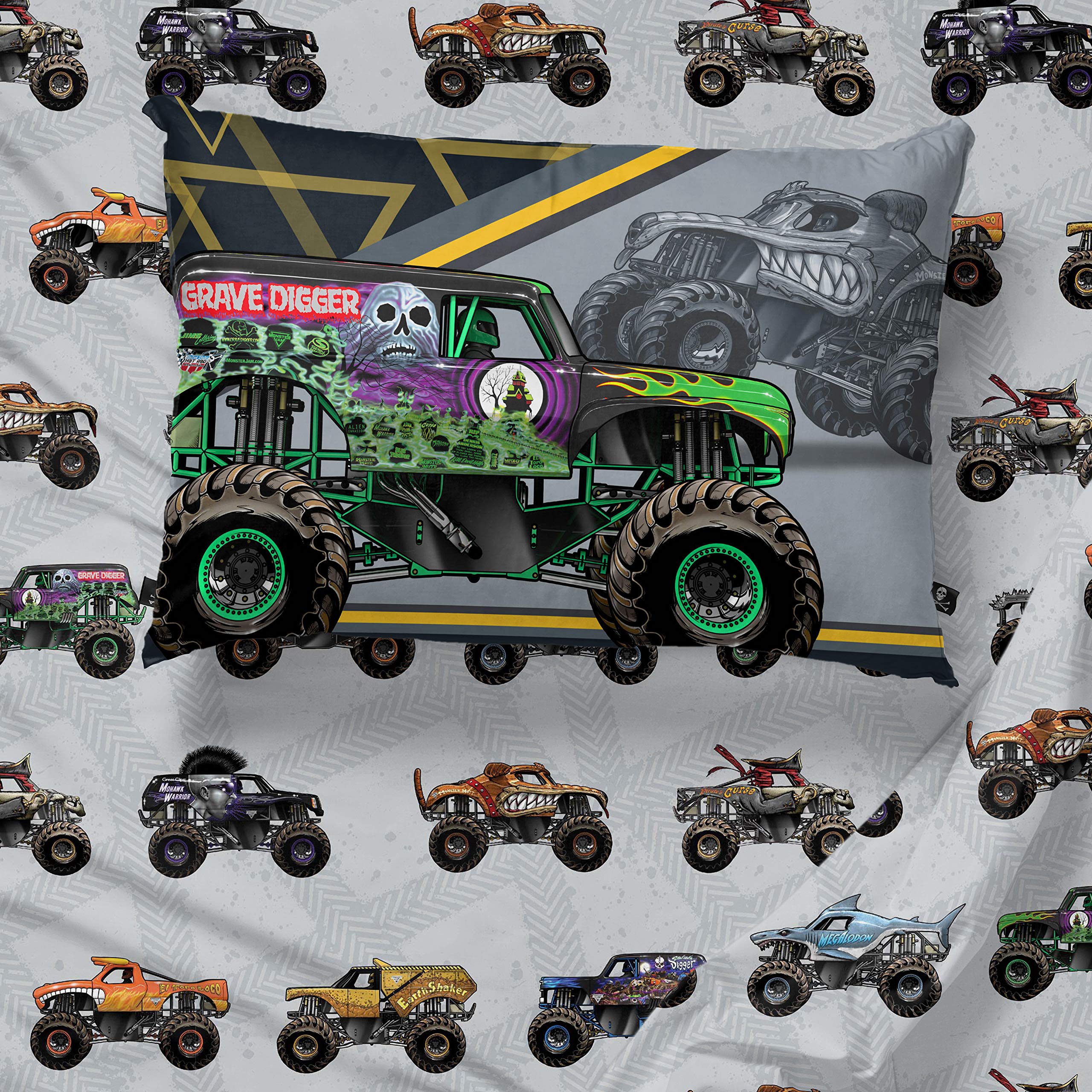 Jay Franco parure Monster Jam côté échelle pour visualiser l'échelle et la taille