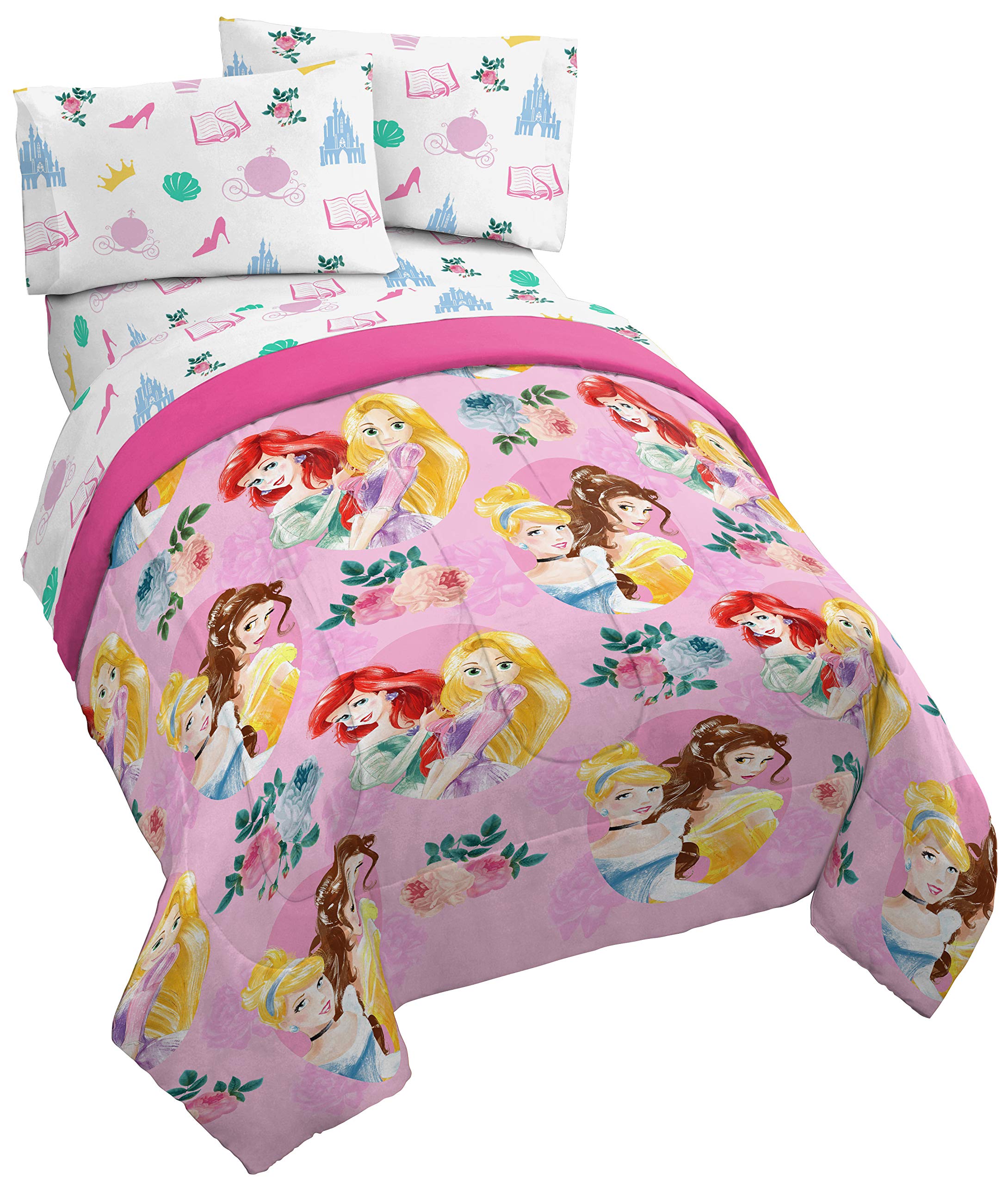 Jay Franco parure face avant montrant motif Disney Princess et ambiance rose accueillante