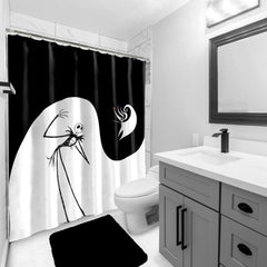 Jay Franco rideau installé dans salle de bain, personnalise l'espace rapidement