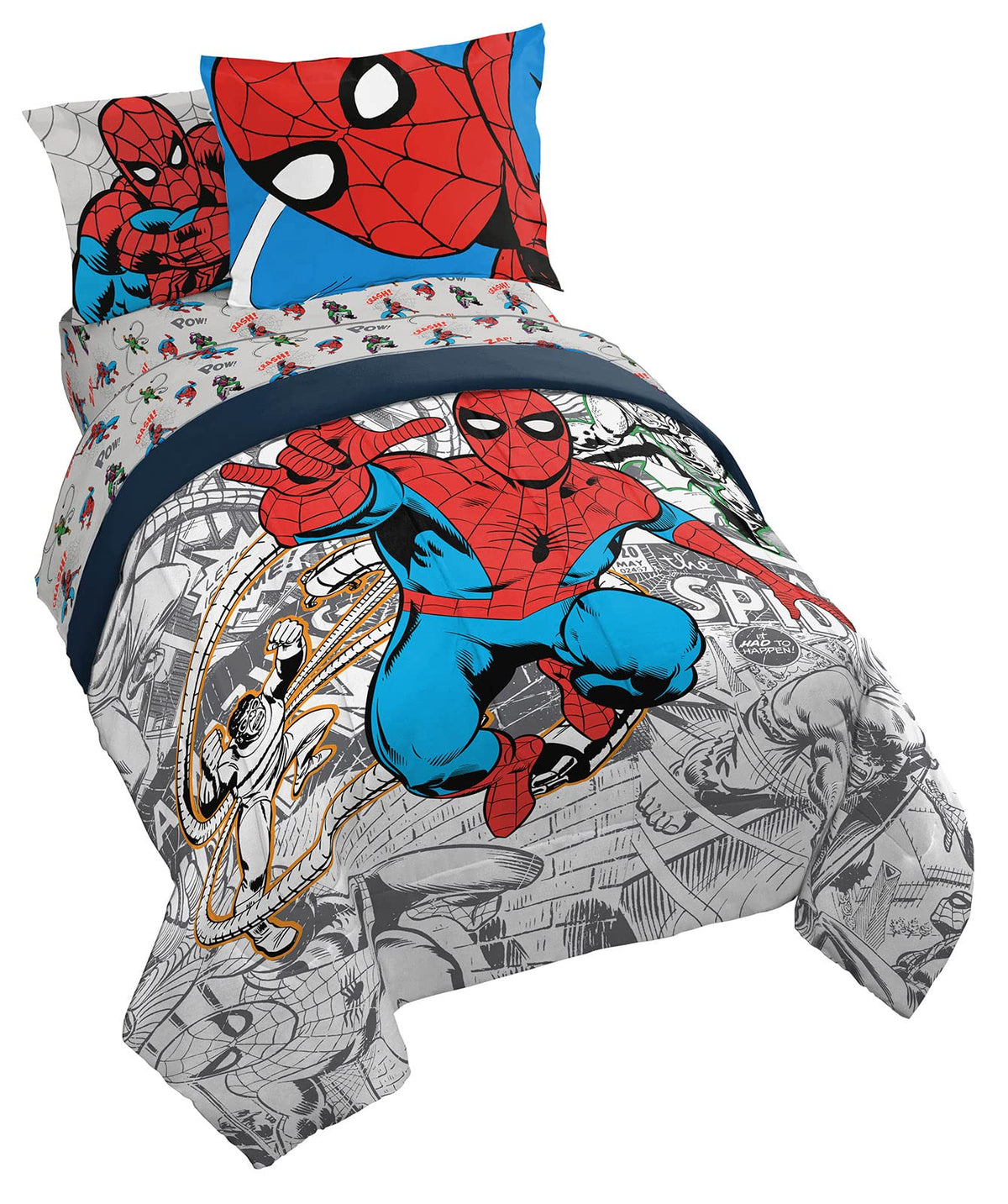 Jay Franco Spiderman visage de la couette montrant motif clair et attrayant