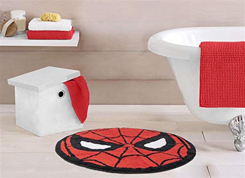 Jay Franco Spider-Man tapis montrant dos en latex antidérapant garantissant sécurité