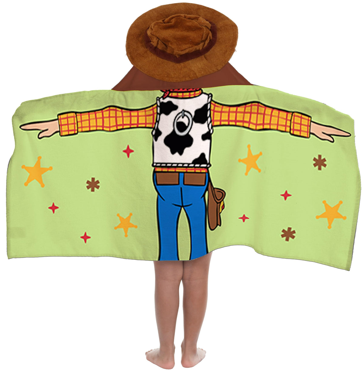 Serviette Jay Franco Woody vue de face montrant le motif et confort