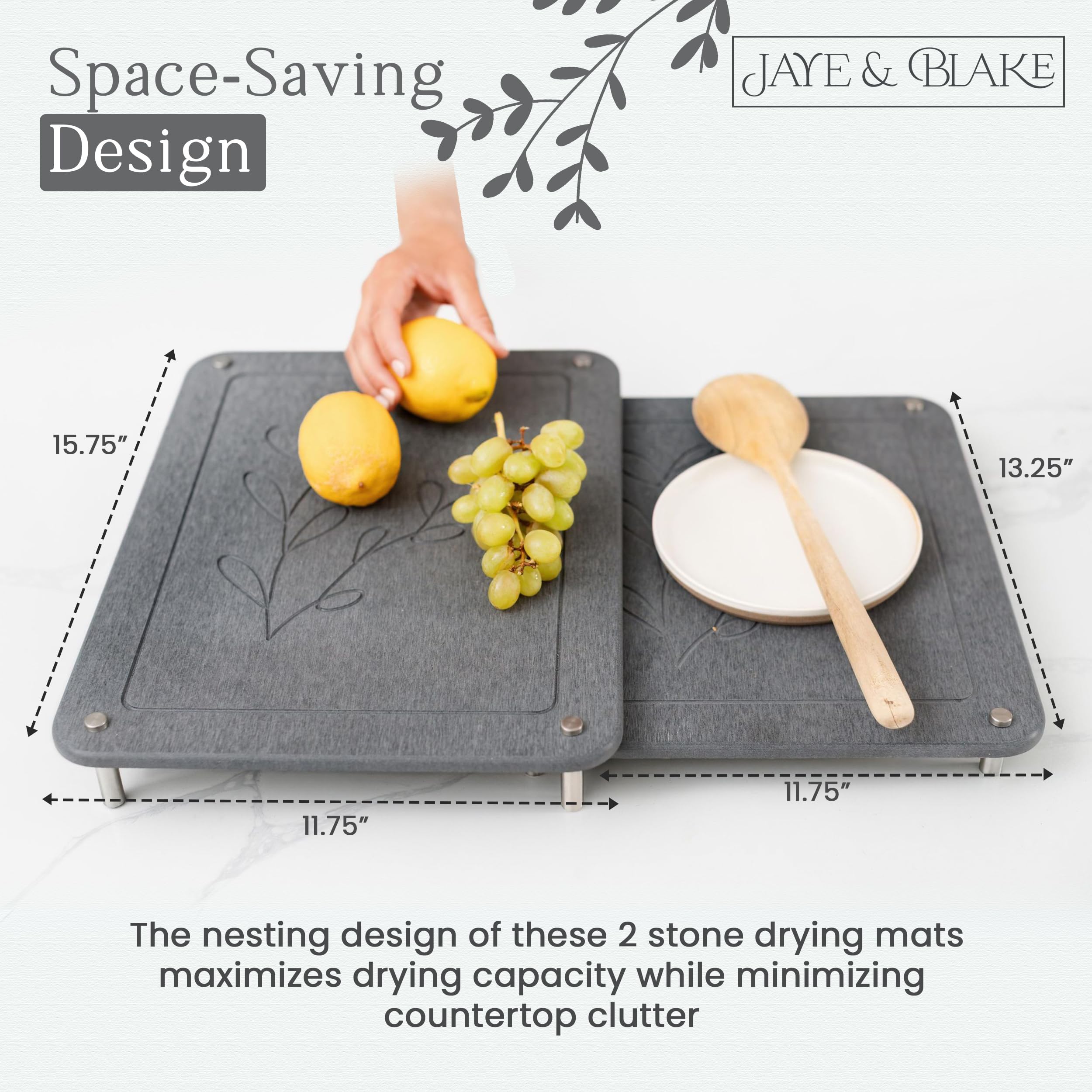 JAYE & BLAKE emboîtement des deux tapis, rangement compact et pratique