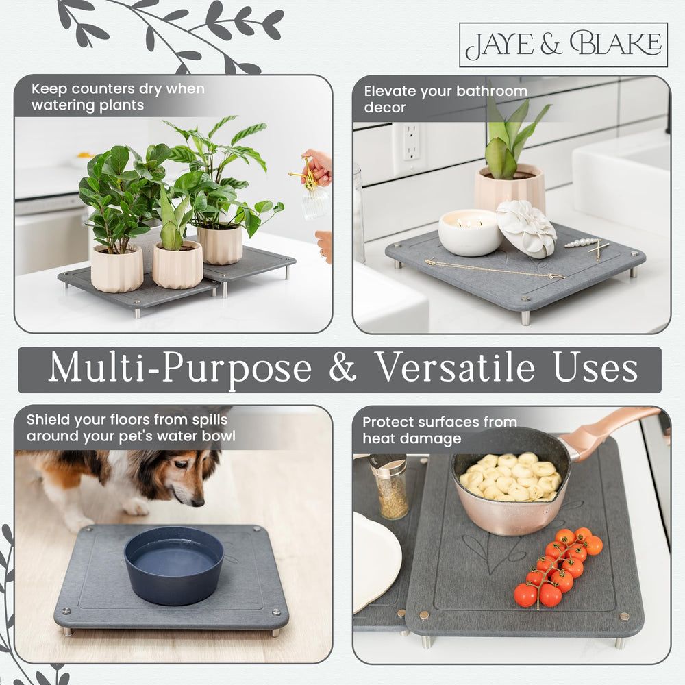 JAYE & BLAKE tapis en usage avec vaisselle, séchage rapide et hygiène