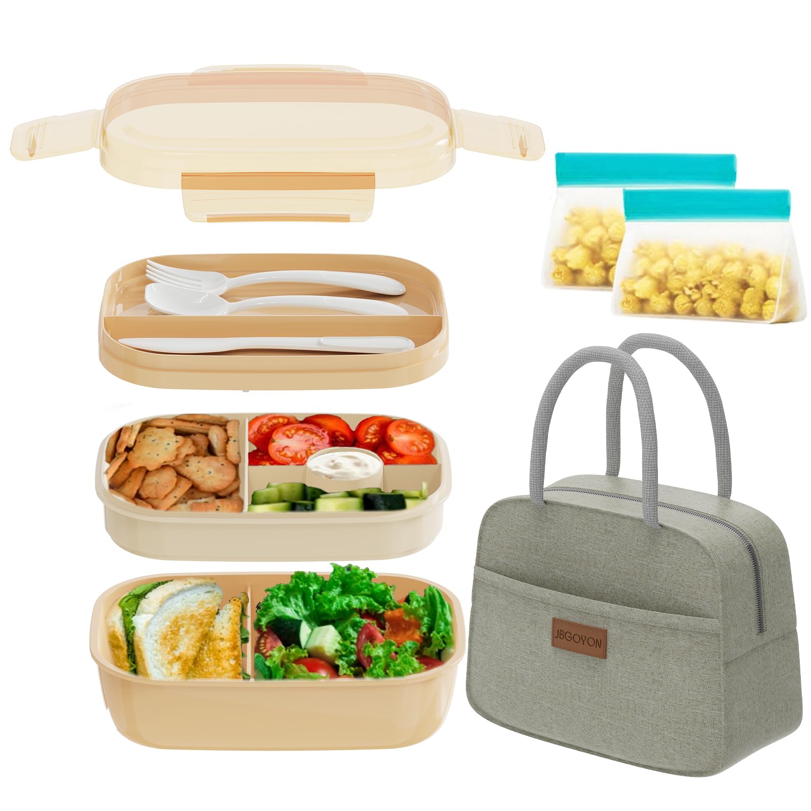 JBGOYON boîte bento face ouverte montrant compartiments et organisation pratique