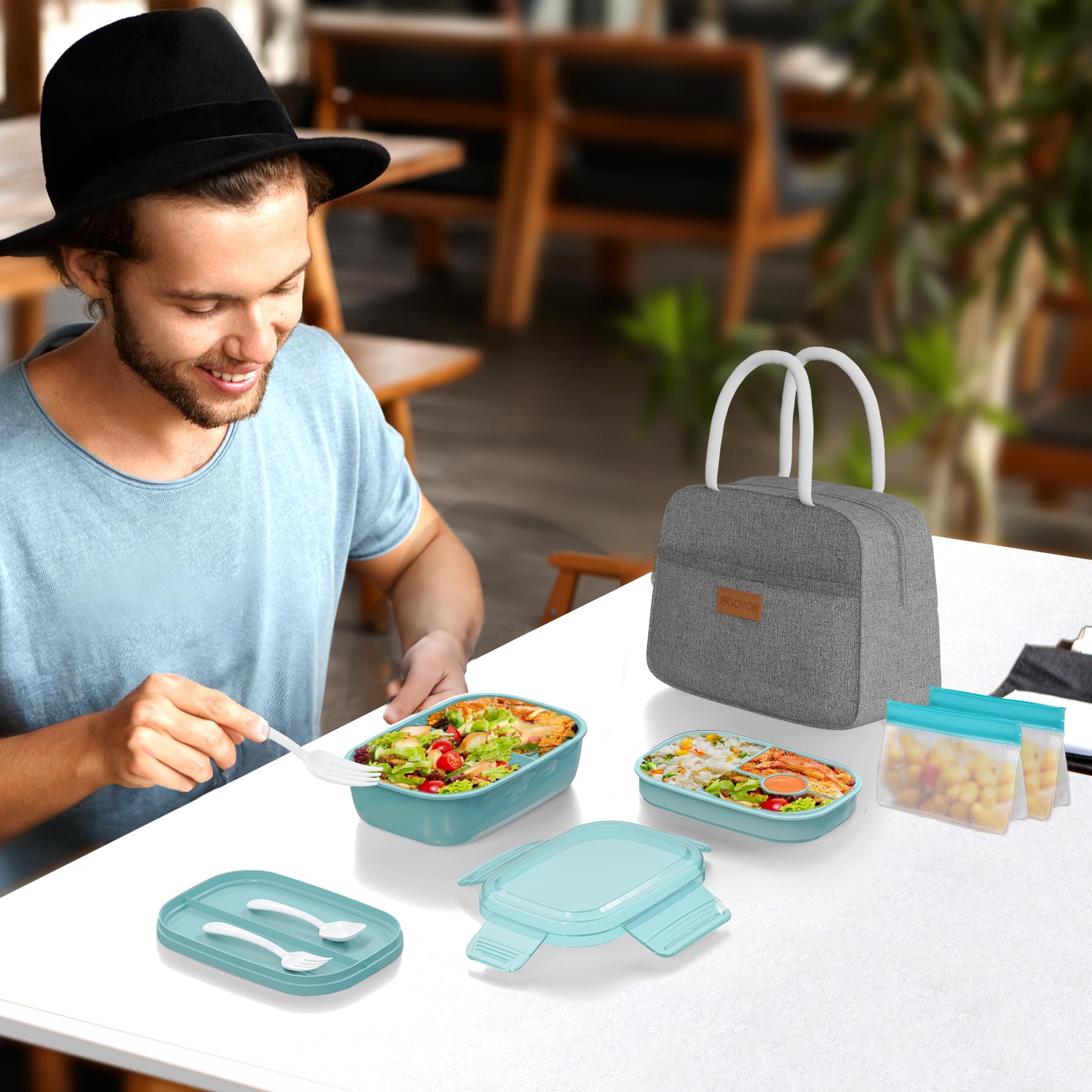 JBGOYON comparaison taille sac et bento montrant échelle et capacité quotidienne
