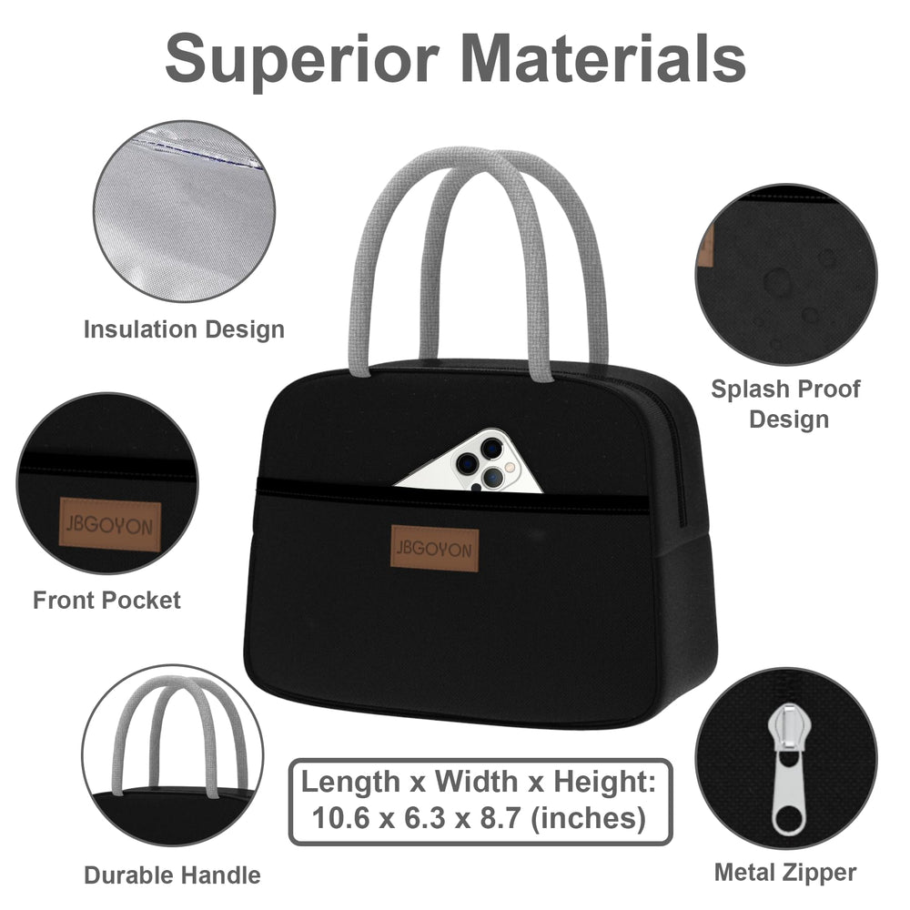 JBGOYON sac isotherme intérieur avec boîte montrant capacité et rangement