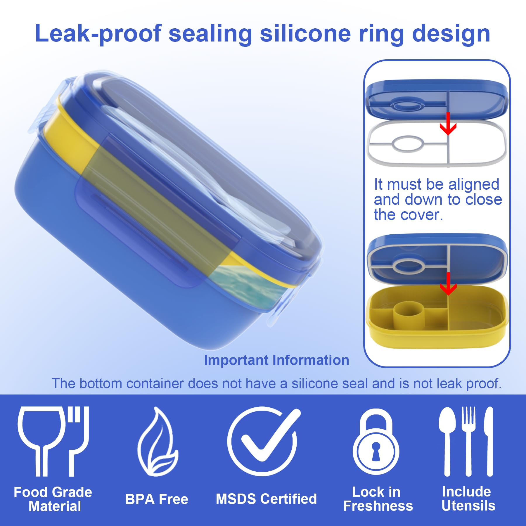 JBGOYON sac isotherme bleu au design extérieur, transport facile et isolant