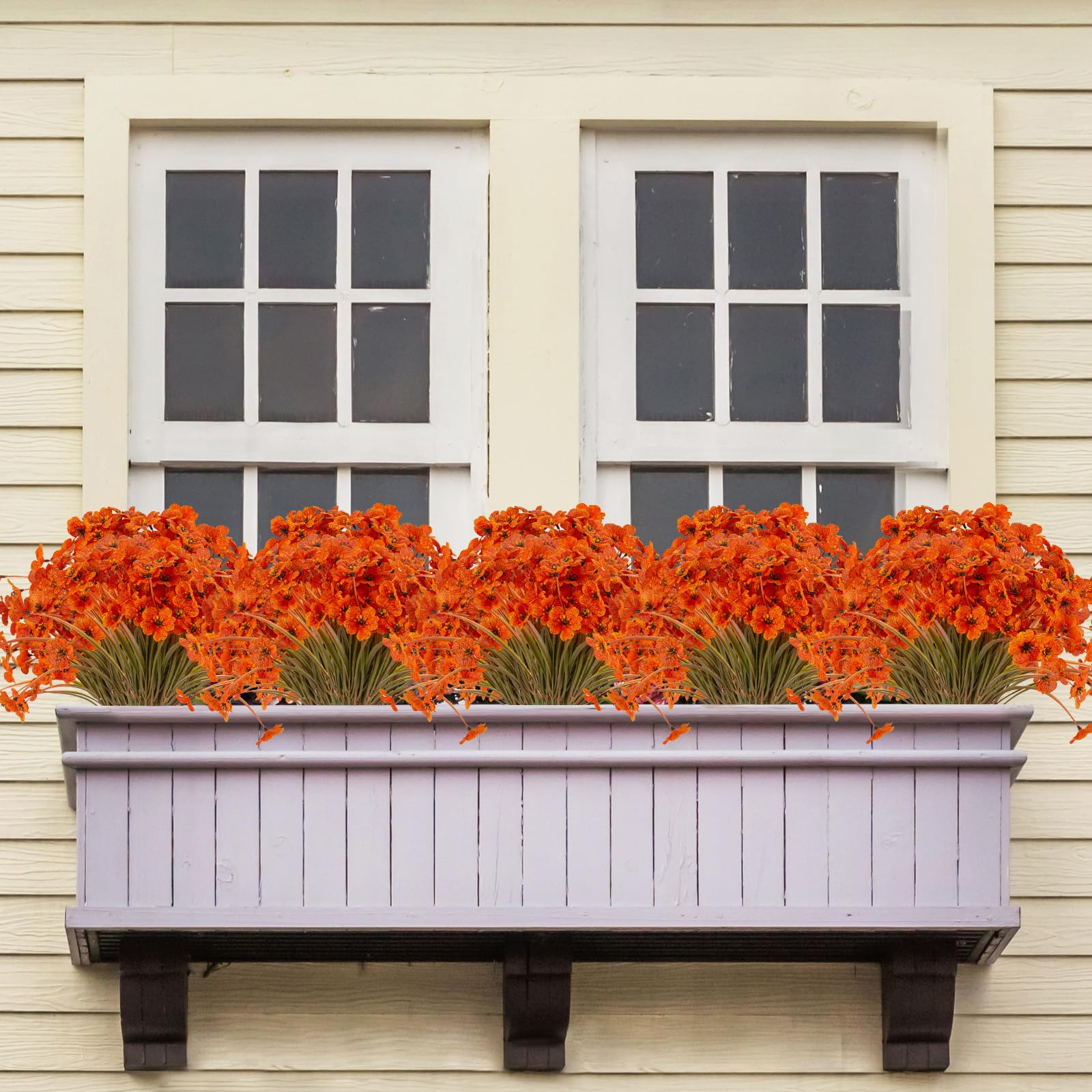 JEMONG jardinière sur rebord de fenêtre avec bouquets pour un rendu naturel