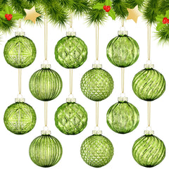 Jenaai boule vert citron vue face avant apporte couleur vive au sapin