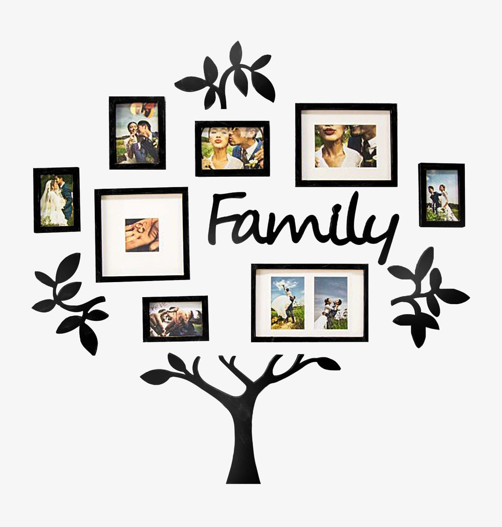 Jerry & Maggie cadre arbre familial face pour une présentation de neuf photos