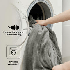 JET'S HOME couverture en usage sur lit king apportant chaleur partagée