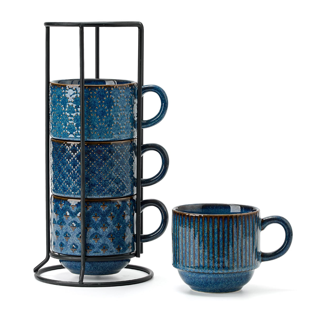 JH JIEMEI HOME ensemble sur support bleu, gain de place visible