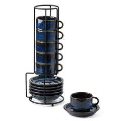 JIEMEI HOME ensemble de tasses espresso devant, rangement compact