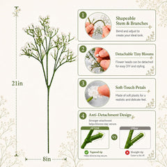 JIFTOK gros plan sur fleurs réalistes baby's breath offrant apparence naturelle
