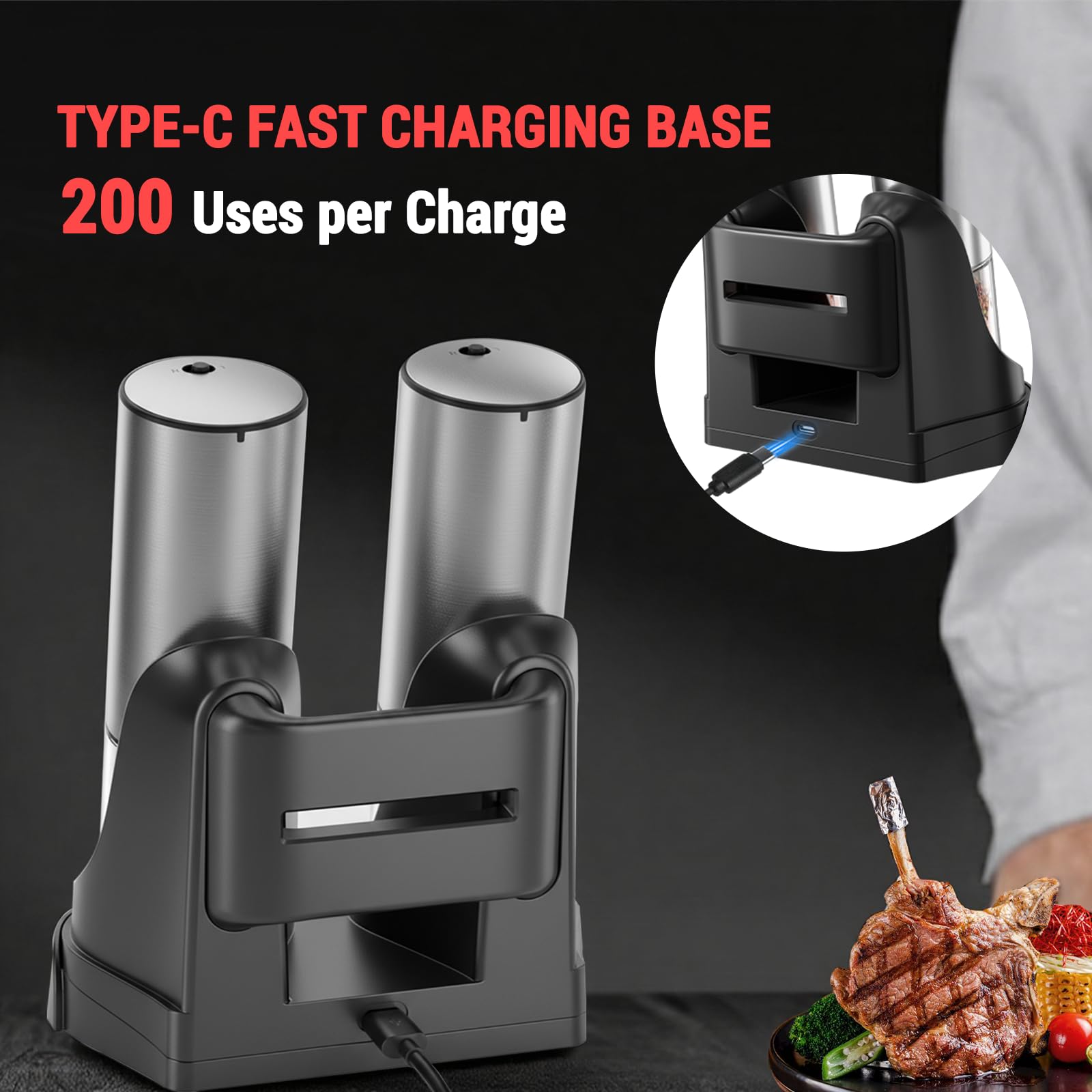 JINGASA base de charge double USB-C organisant la cuisine sans câbles