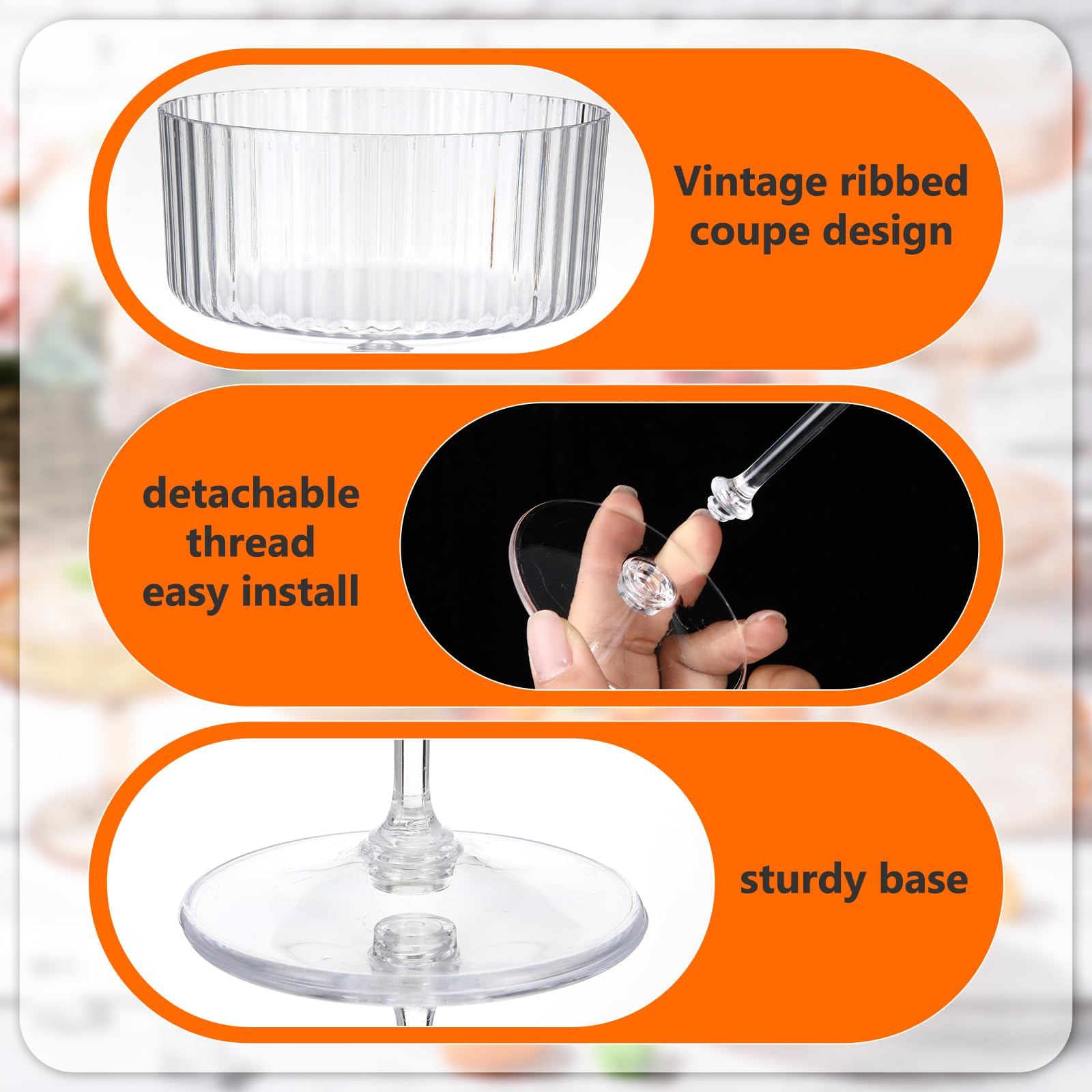 Jingmore verre monté contenant cocktail, stable et pratique