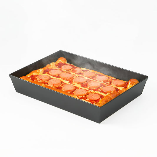 Jisculo Blue Steel vue frontale de la plaque 14x10 offrant une cuisson uniforme