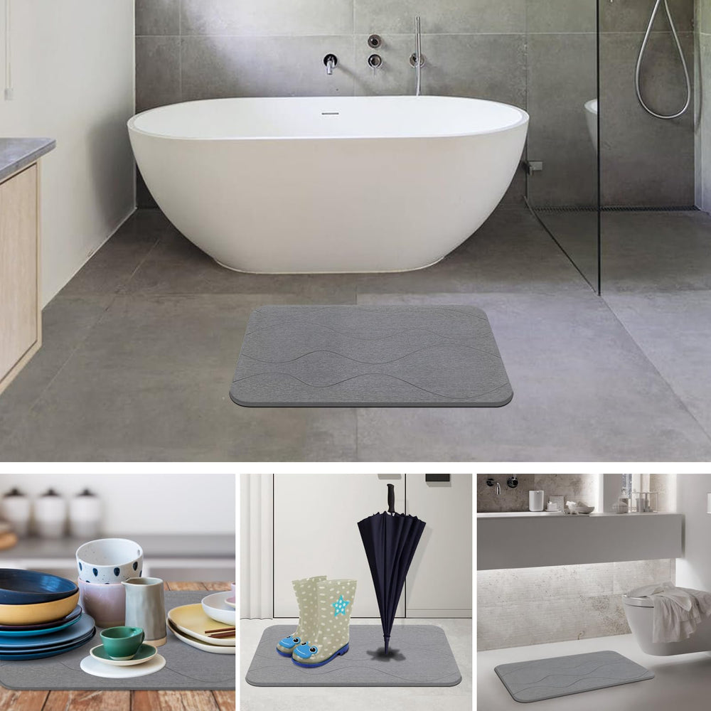 JIZEUO tapis intégré à une salle de bain moderne pour un aspect hygiénique