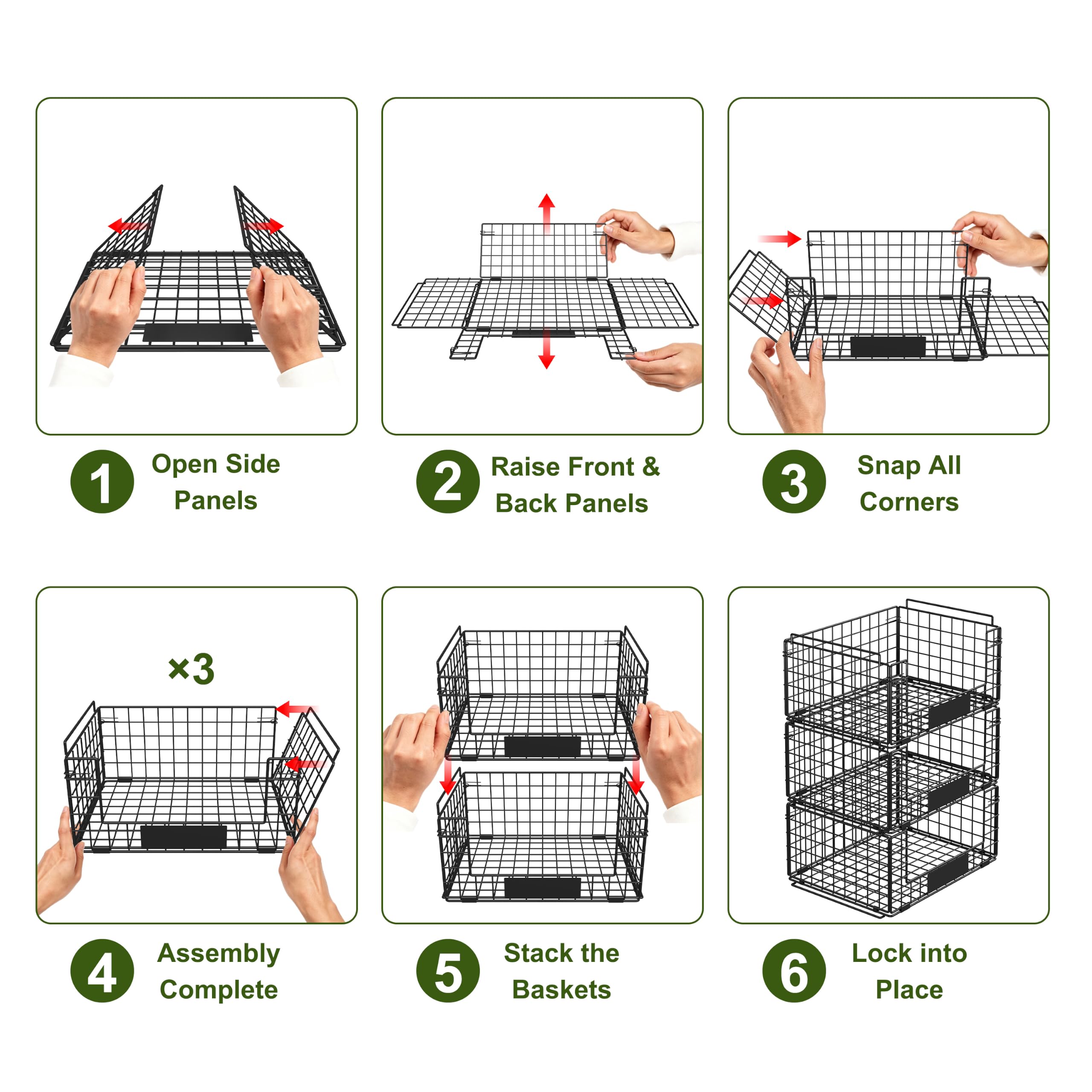 JKsmart panier plié à plat pour rangement compact et gain de place