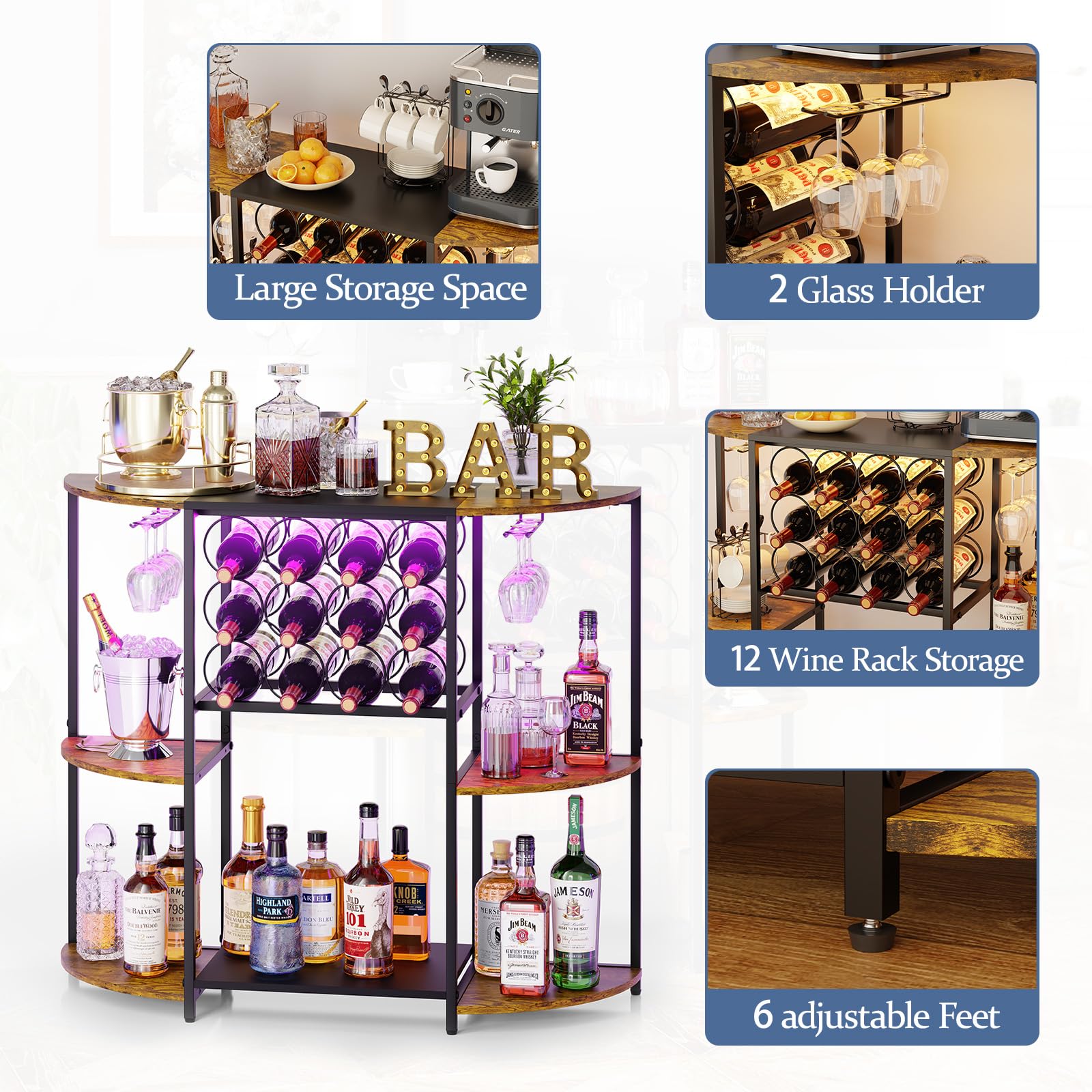 JKsmart porte-verres avec verres suspendus facilitant accès et sécurité