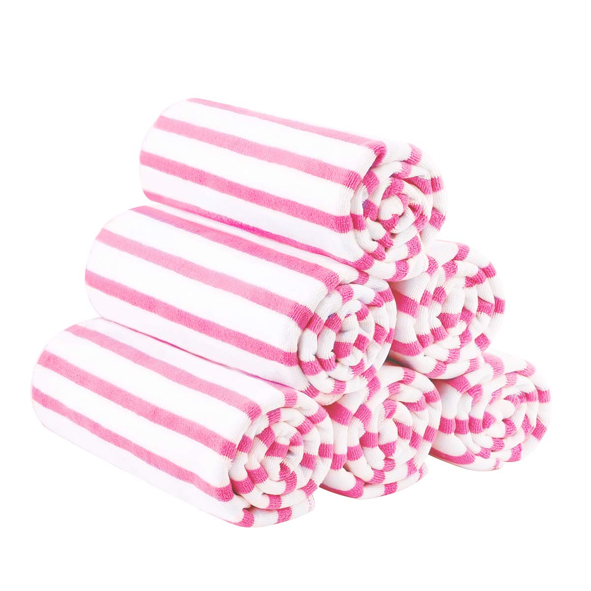 JML serviette avant packaging cabana rose montrant design rayures et utilité plage