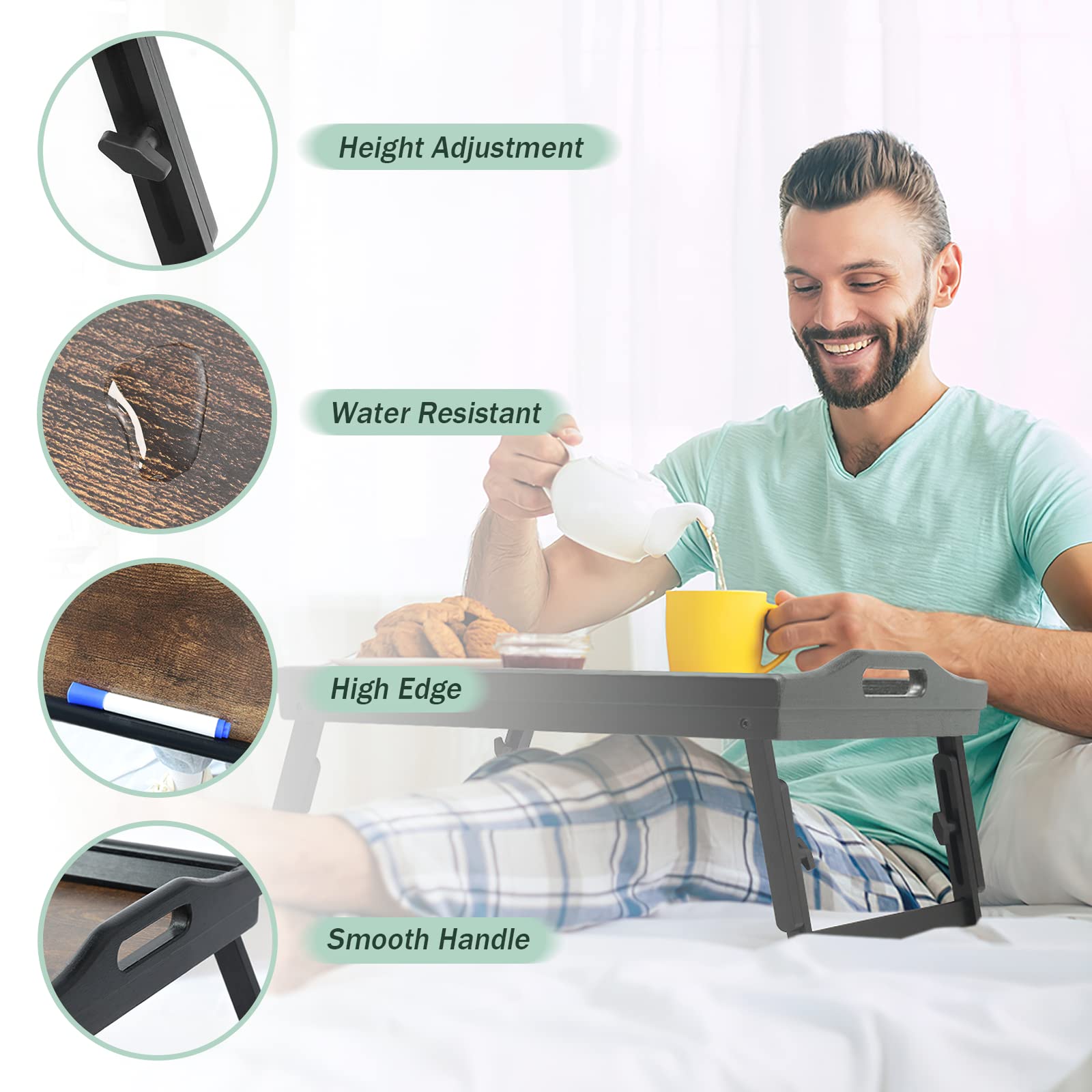 JMLHMXC mise en situation sur lit avec petit-déjeuner pour un moment confortable