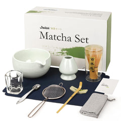 Joiish coffret matcha frontal montrant contenu complet et élégance