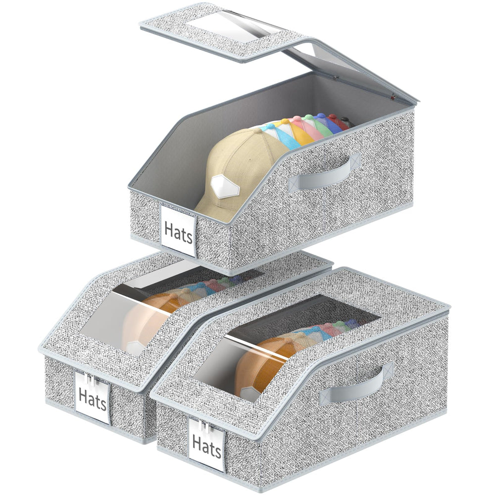 Jollcma boîte devant montrant l’ouverture et rangement soigné pour casquettes