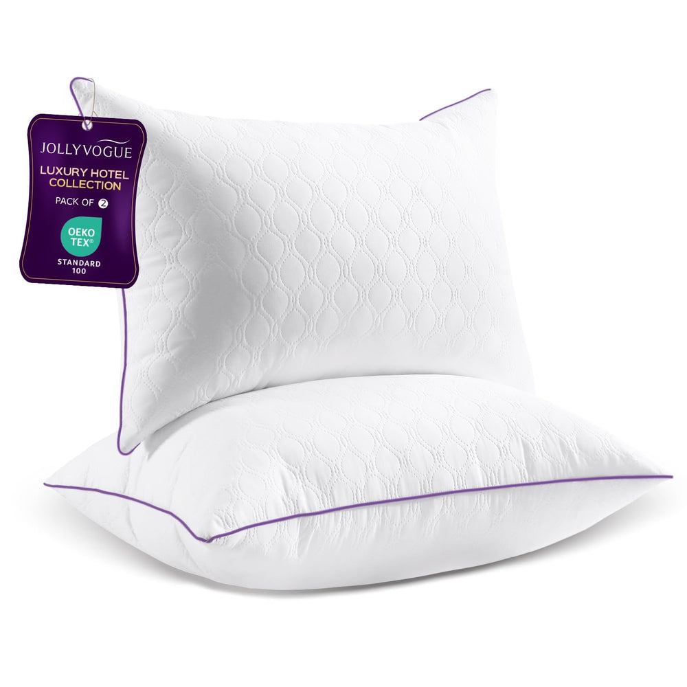 JOLLYVOGUE oreiller avant déballage montrant silhouette et bénéfice confort immédiat