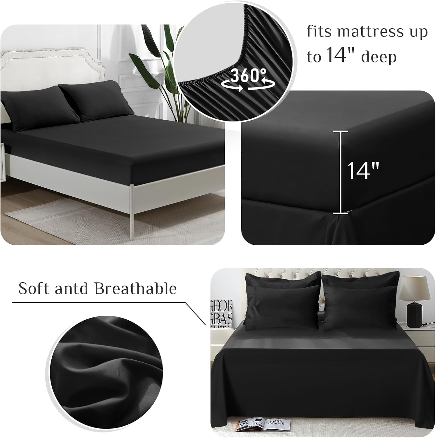 JOLLYVOGUE drap-housse élastique, maintien sûr sur matelas
