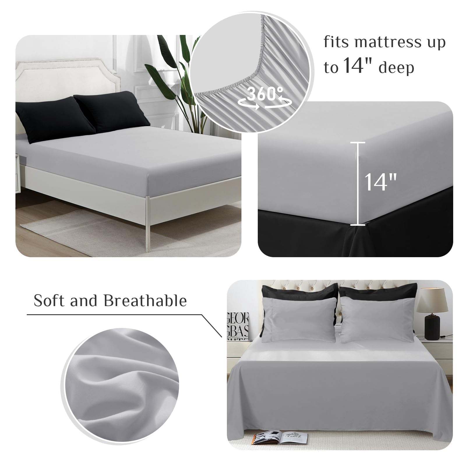 JOLLYVOGUE drap-housse à poche profonde, maintien sécurisé du matelas