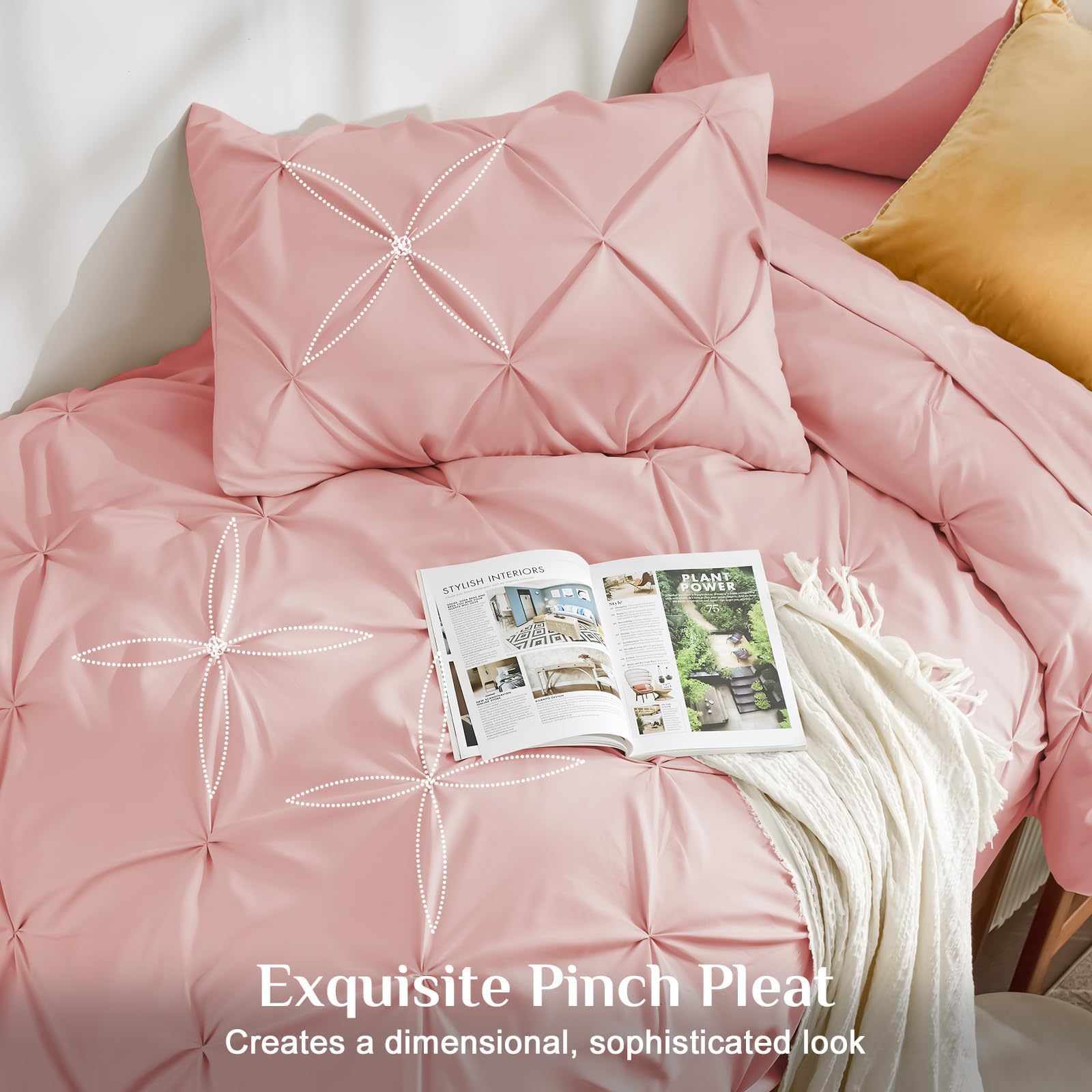 JOLLYVOGUE drap plat et taies étendus montrant l'ensemble complet 5 pièces