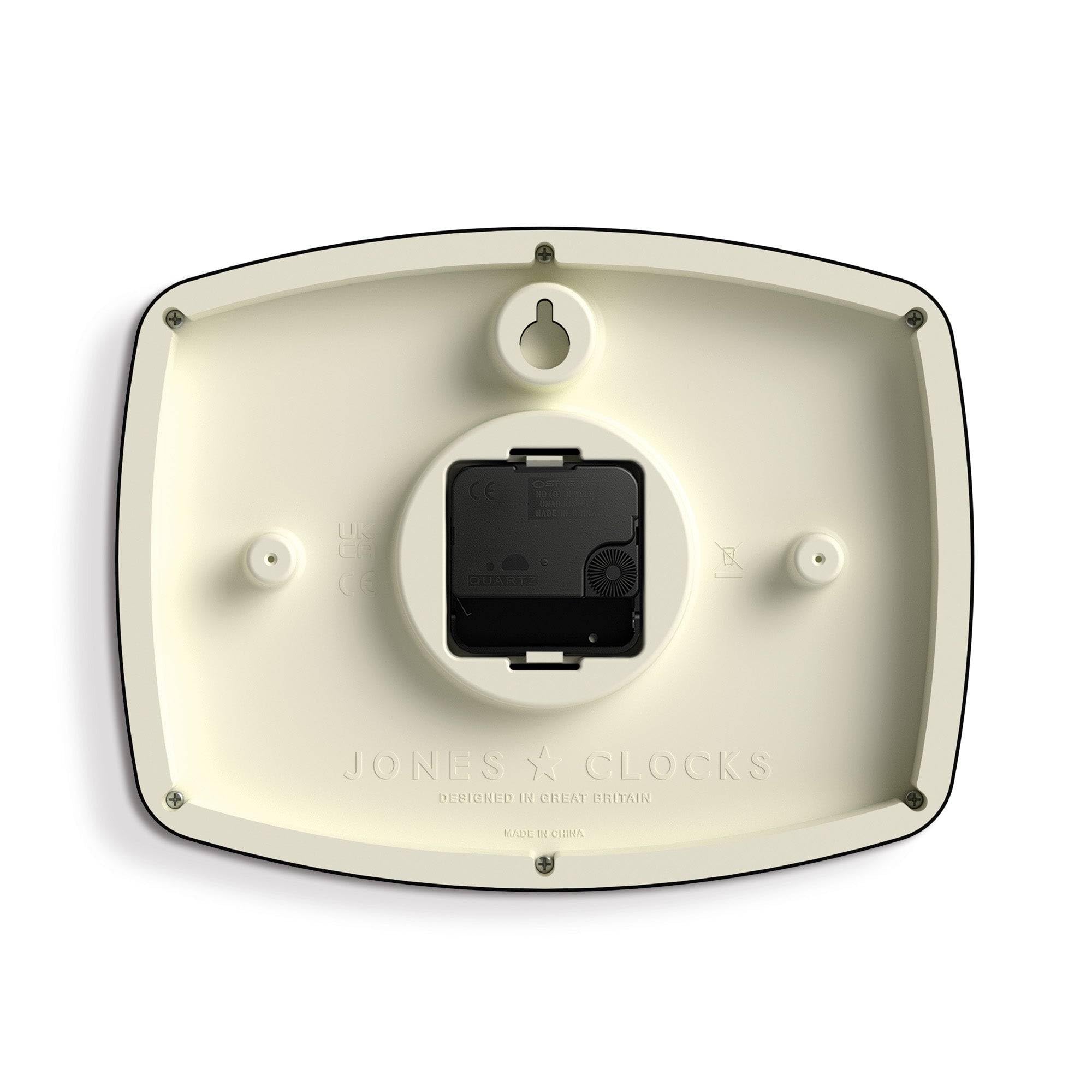 JONES CLOCKS emballage et logo signant fabrication de qualité UK