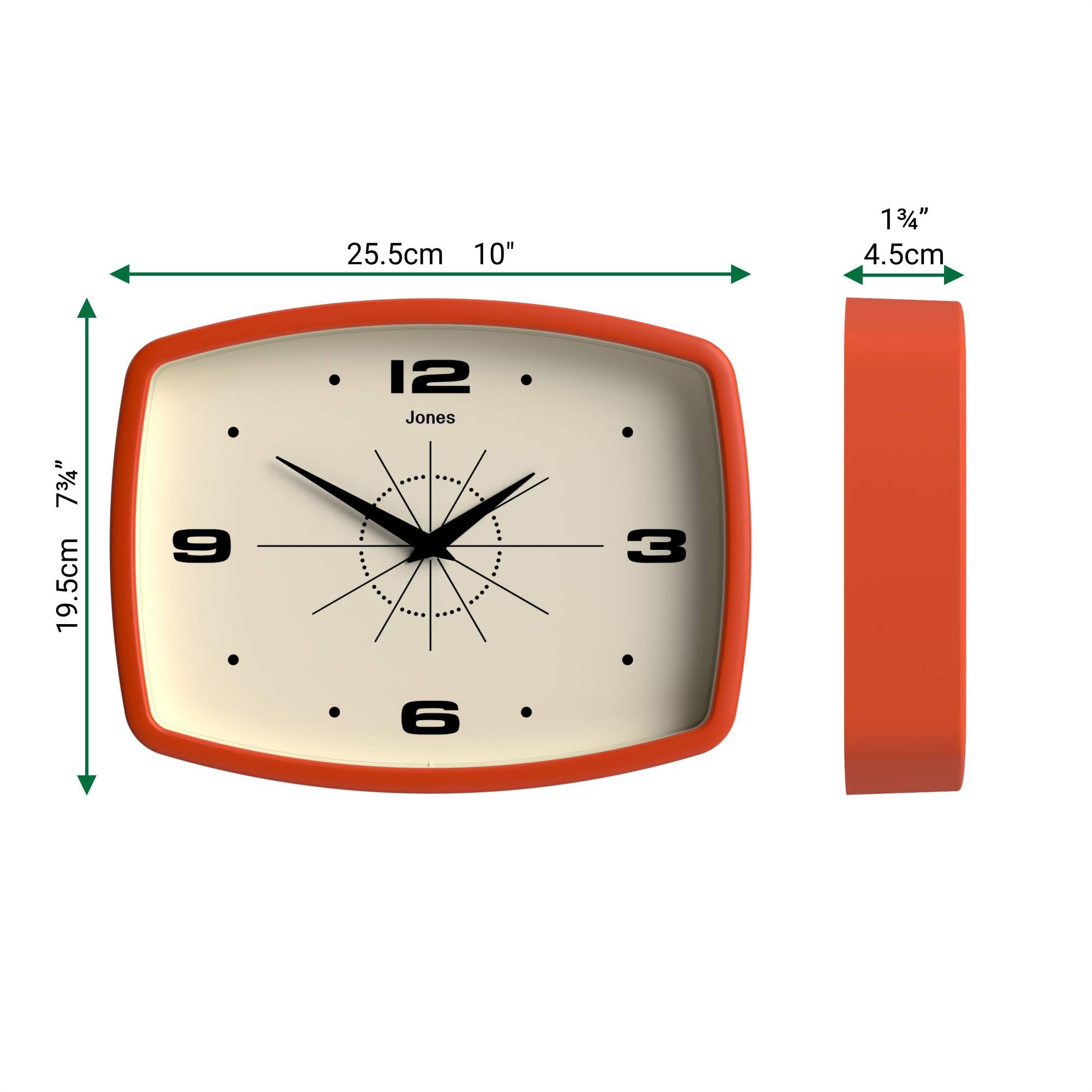 JONES CLOCKS horloge installée dans une cuisine apportant accent couleur