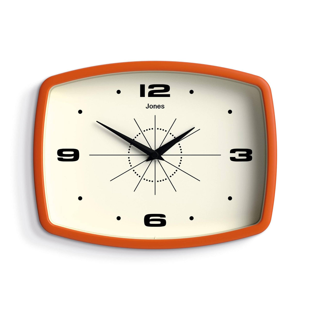JONES CLOCKS horloge face orange vintage apte à dynamiser un mur