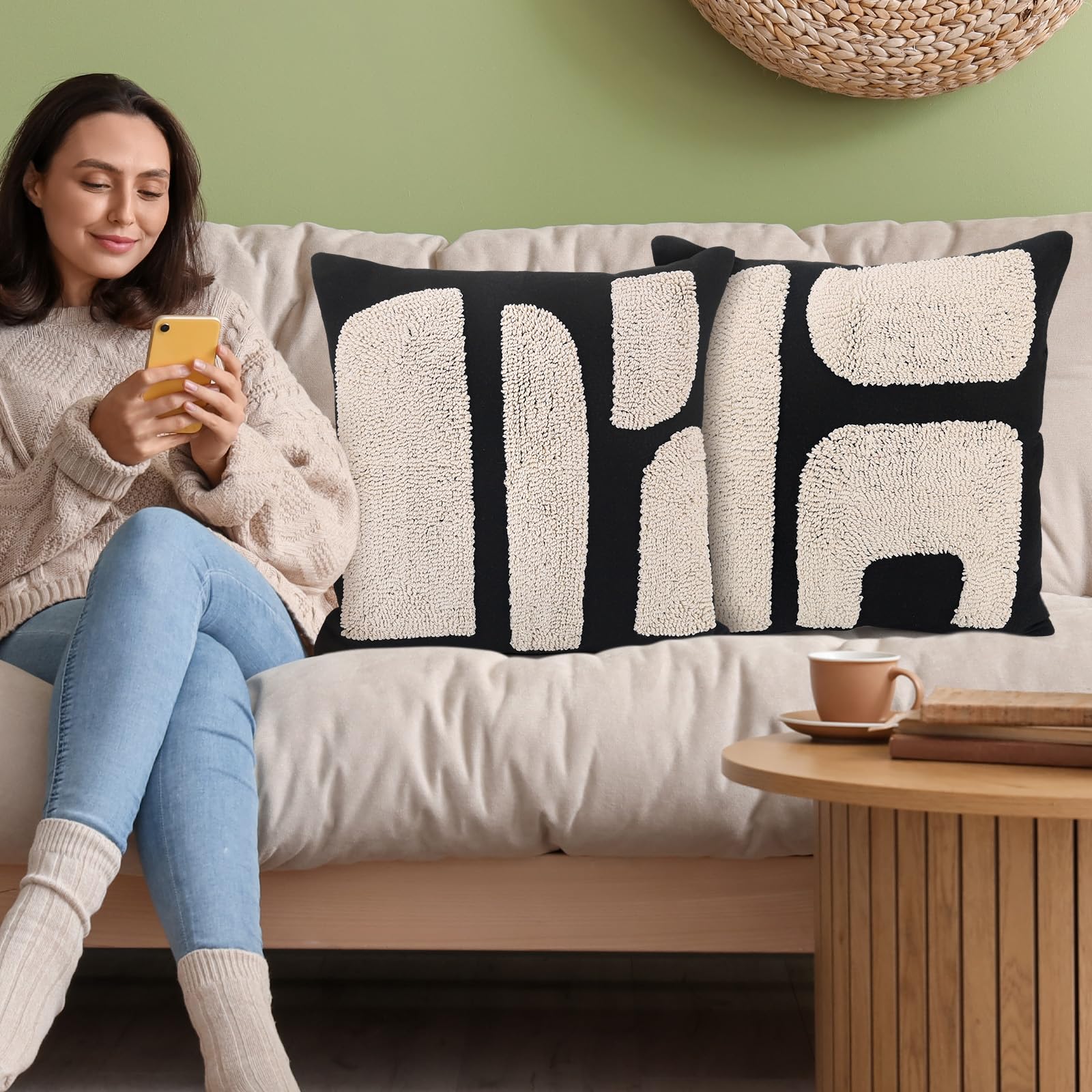 Joottuan mise en scène chambre illustrant look bohème coordonné et cosy