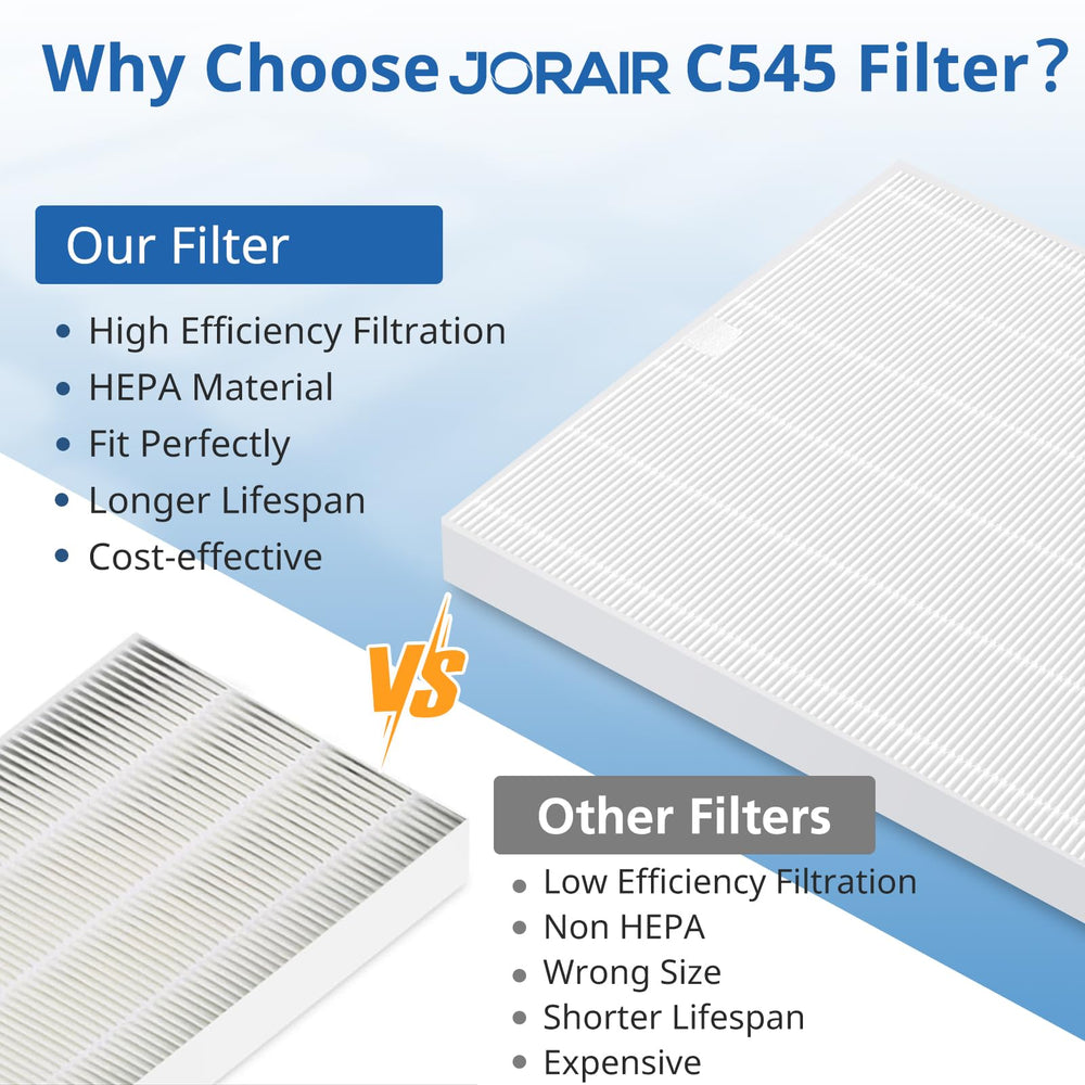 JORAIR étiquette de filtre affichant références compatibles pour tranquillité