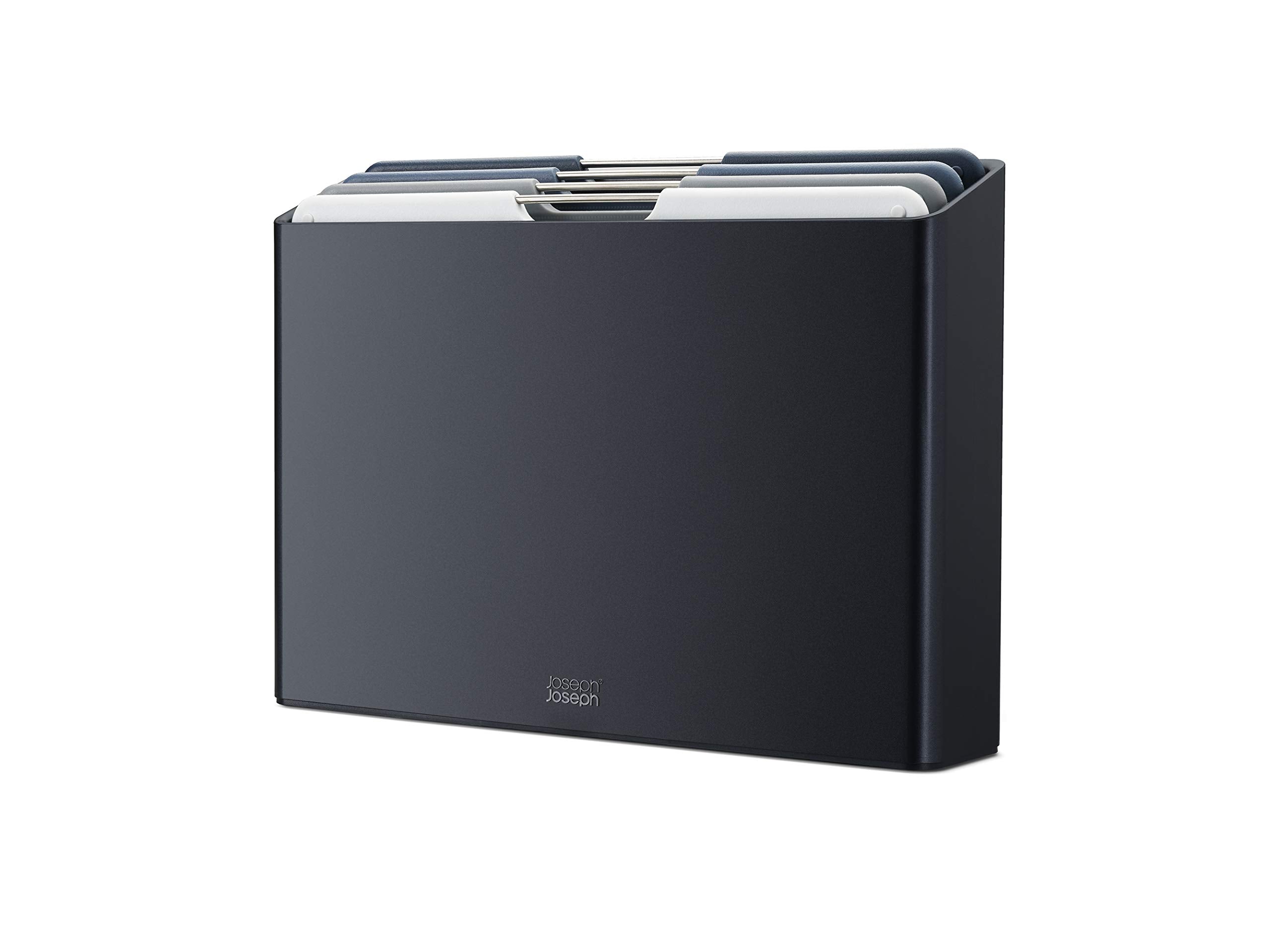 Joseph Joseph étui slim graphite montrant rangement compact et gain de place