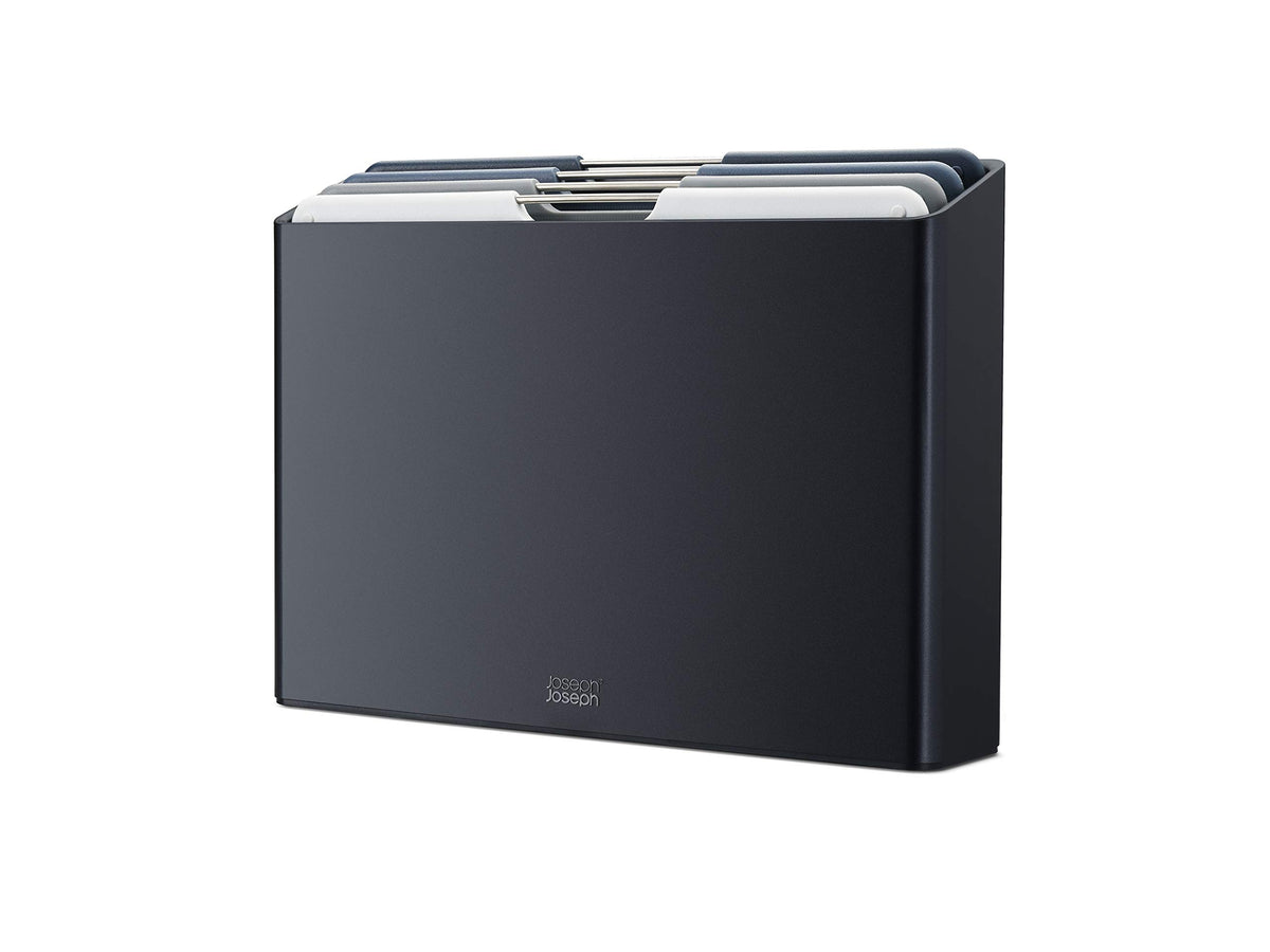 Joseph Joseph étui slim graphite montrant rangement compact et gain de place