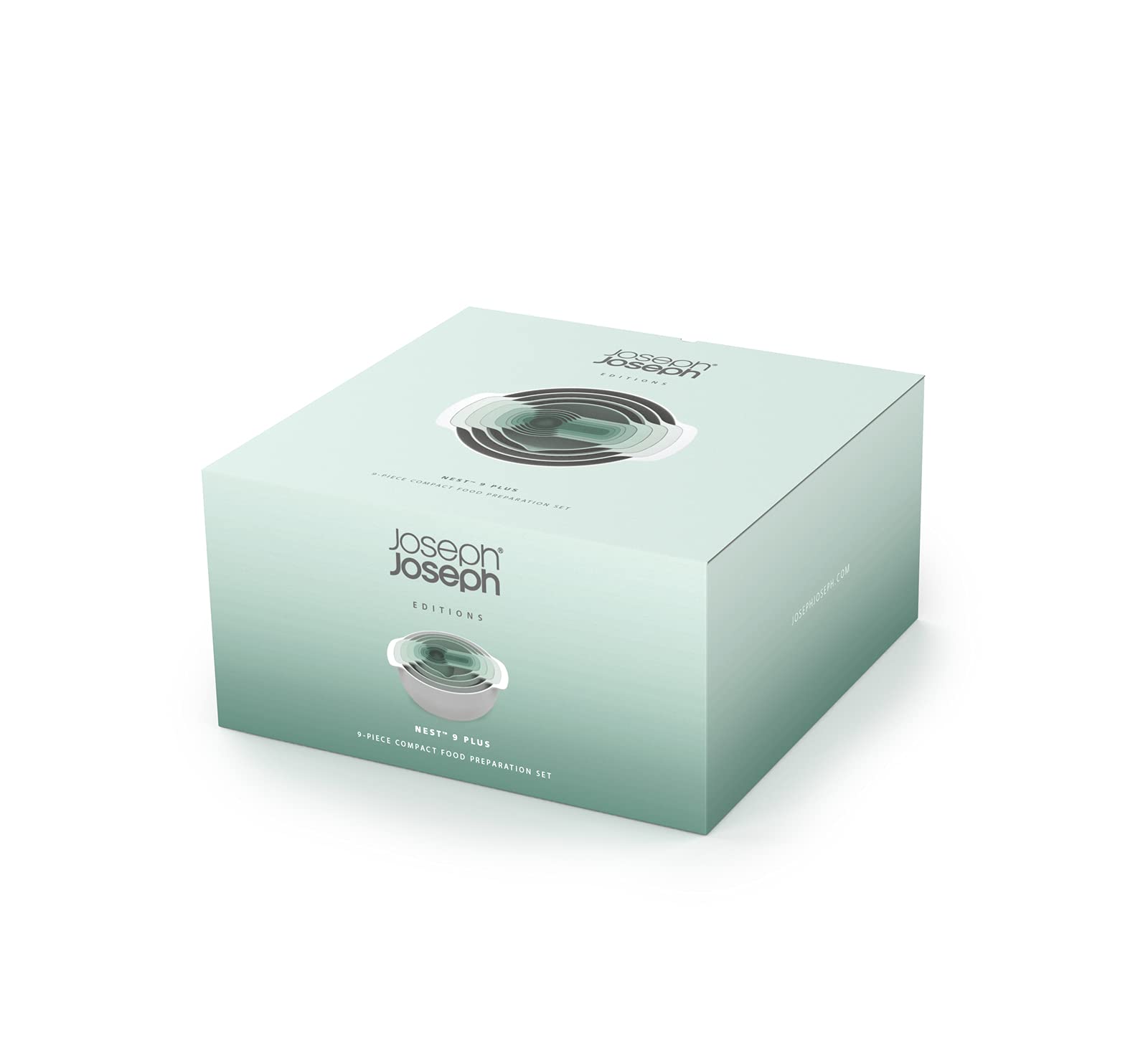 Joseph Joseph set Nest 9 Plus en situation dans une petite cuisine, esthétique pratique
