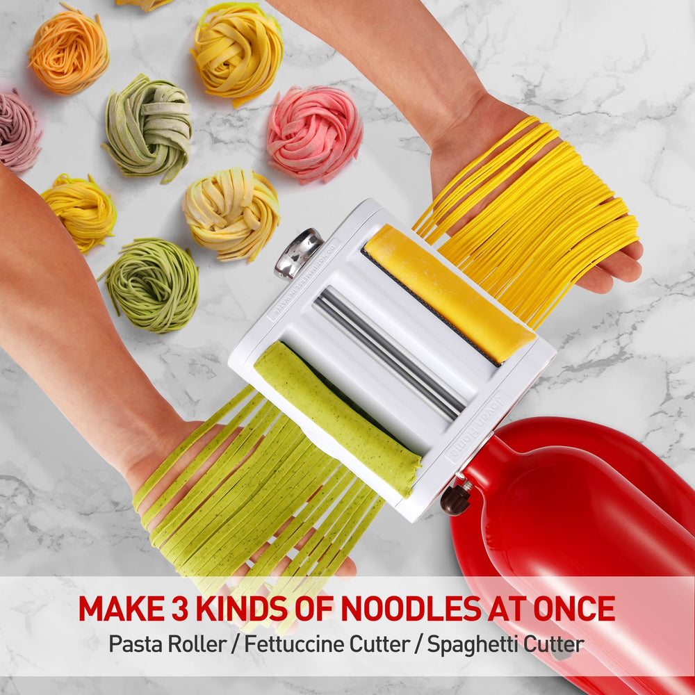 Jovan Home sur KitchenAid en cours d'utilisation, souligne production rapide de pâtes fraîches