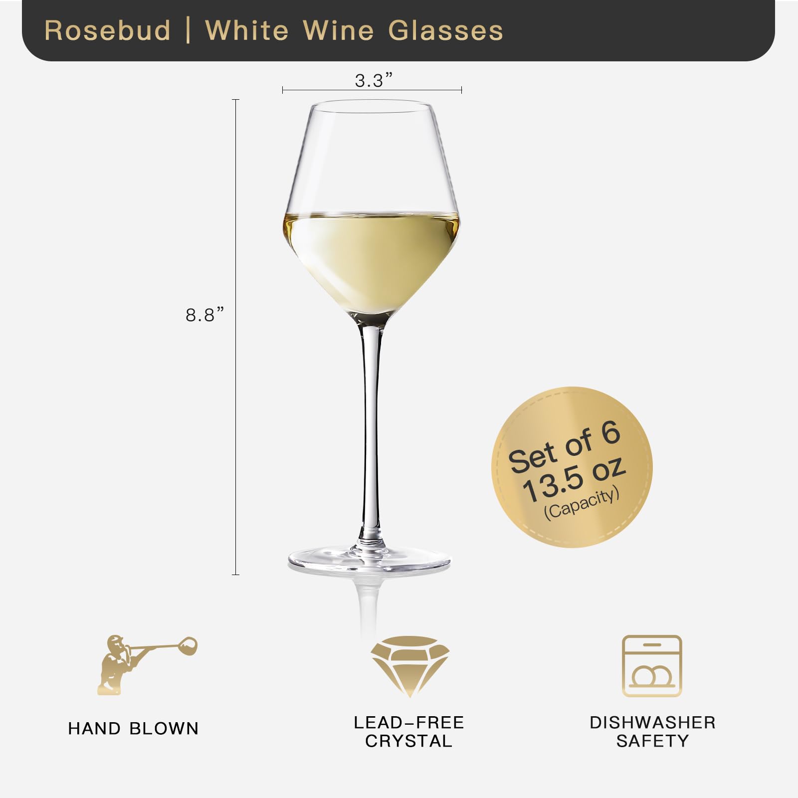 JOVGANK verre en service avec vin blanc, valeur esthétique à table
