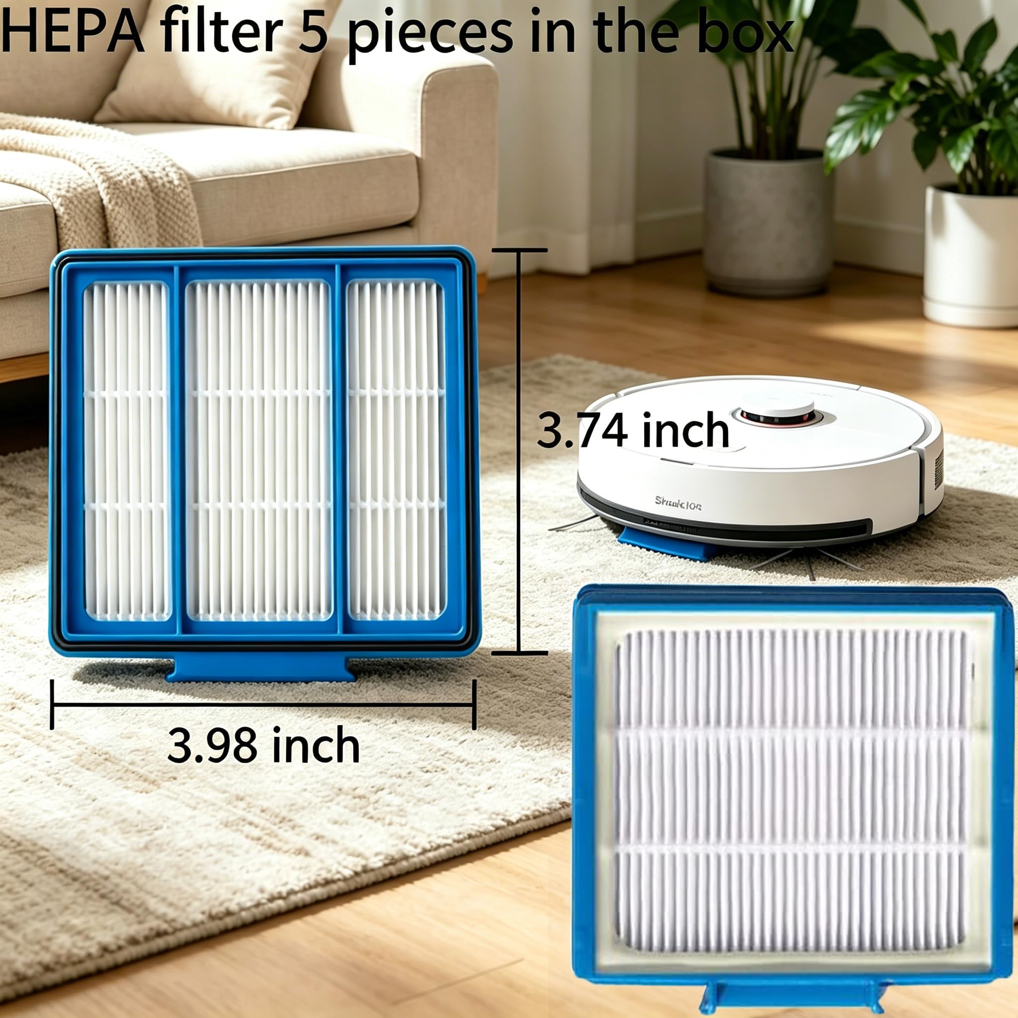 JoyBros filtres HEPA empilés pour Shark IQ, améliore filtration des poussières fines