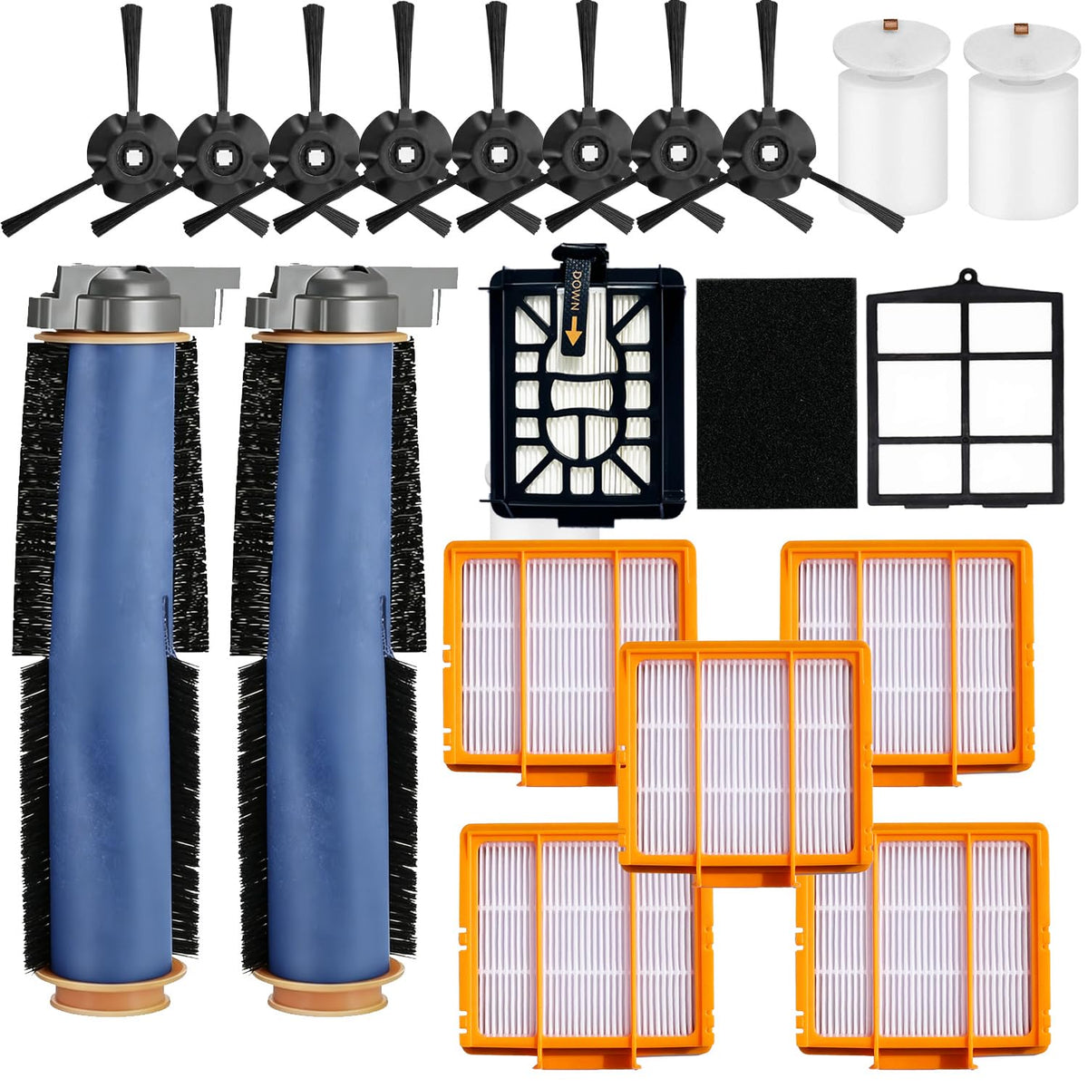JoyBros kit complet de rechange montrant brosses et filtres pour une restauration rapide