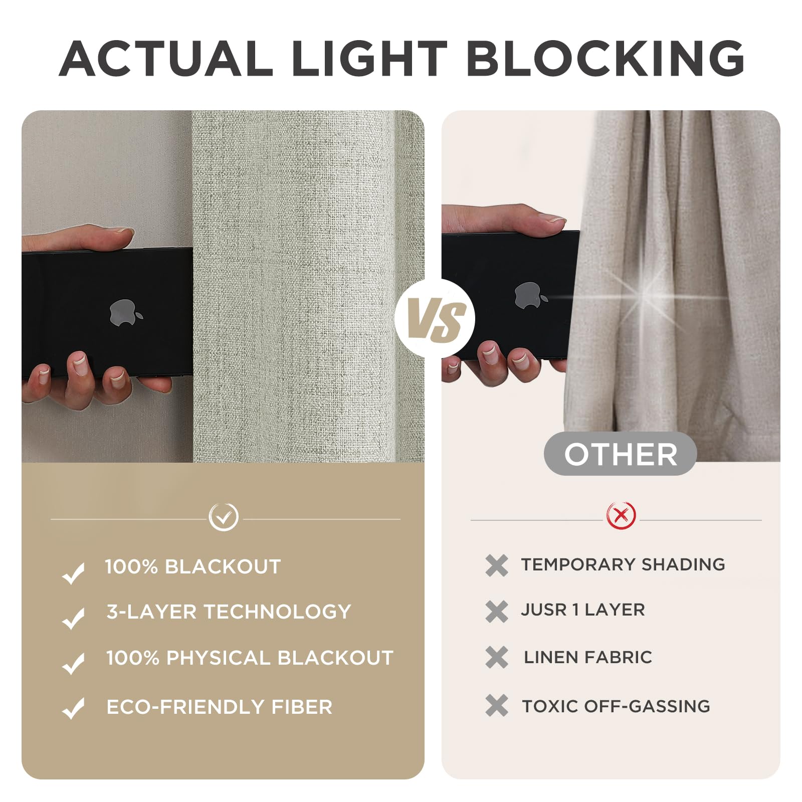Joydeco démonstration des back tabs et rod pocket pour fixation facile