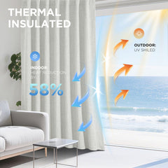 Joydeco rideau sur tringle en passe-tringle installation facile